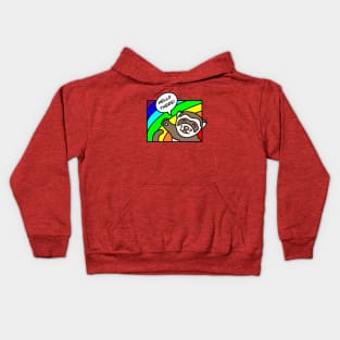 Cute ferret says hello there Kids Hoodie